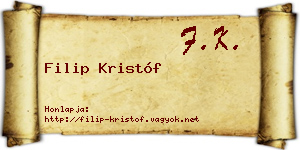 Filip Kristóf névjegykártya